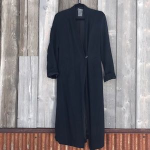 ‘Grai’ long wool peacoat